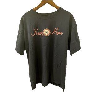 United States Navy Mom T-Shirt Navy with Pink Women's Size Large